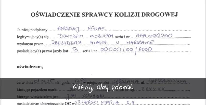 Jak napisać oświadczenie o kolizji? Uniknij błędów i policji.